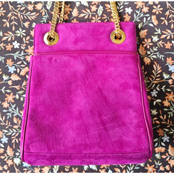Frenchy of California Purple Jewel Gold Soft Crossbody Shoulder Purse Bag 80s - Picture 2 of 10
